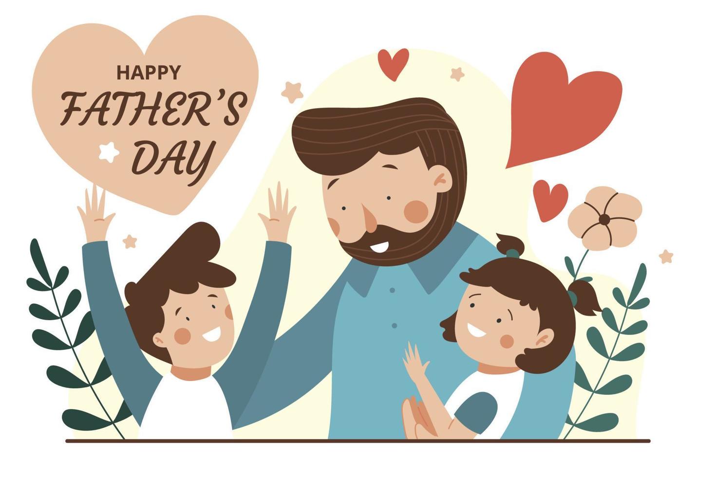 Happy Father Day Flat Illustration vector