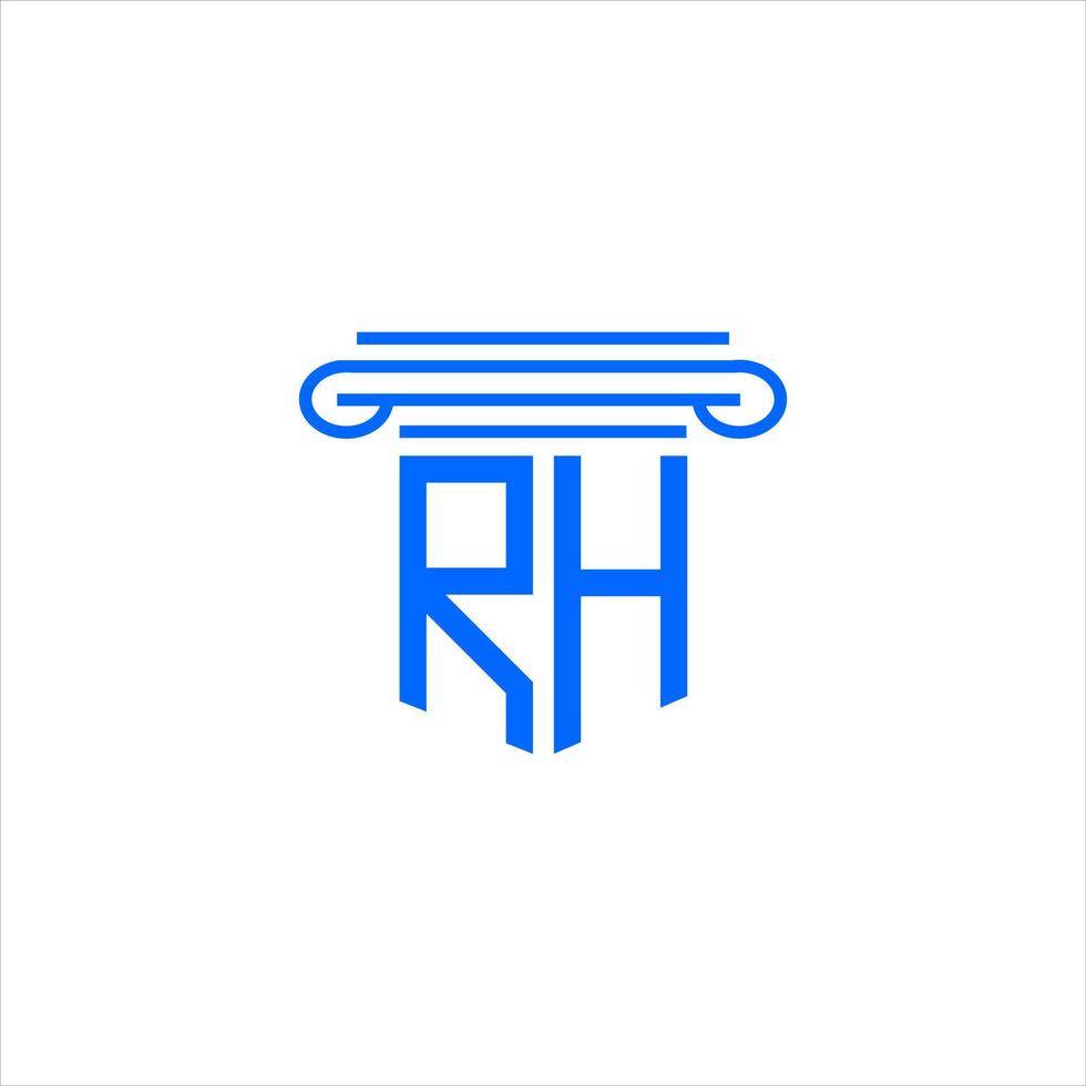 diseño creativo del logotipo de la letra rh con gráfico vectorial vector