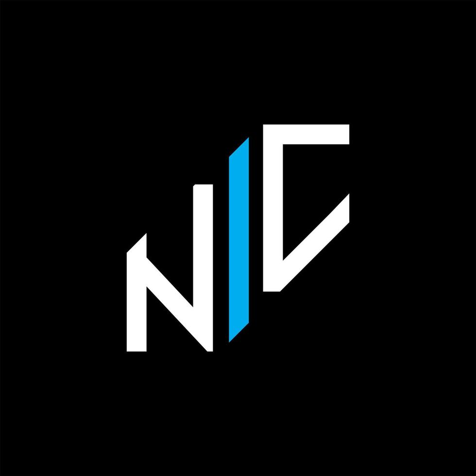 Diseño creativo del logotipo de la letra nc con gráfico vectorial vector