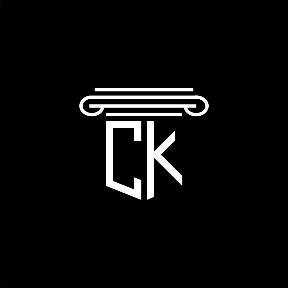 diseño creativo del logotipo de la letra ck con gráfico vectorial vector