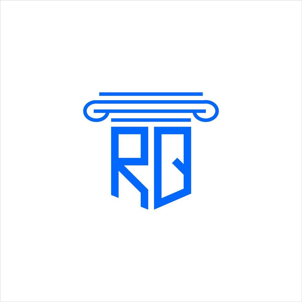 diseño creativo del logotipo de la letra rq con gráfico vectorial vector