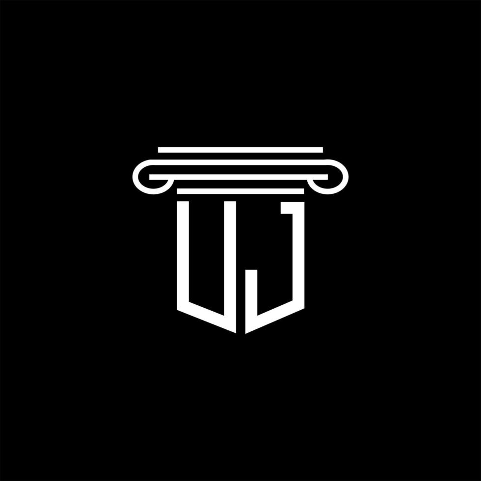 UJ letter logo creative design with vector graphic