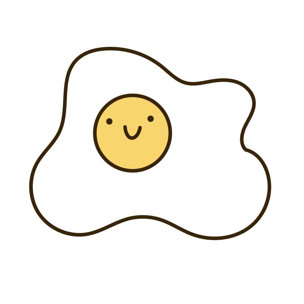Cute fried egg handdrawn, doodle style, vector illustration 9357684