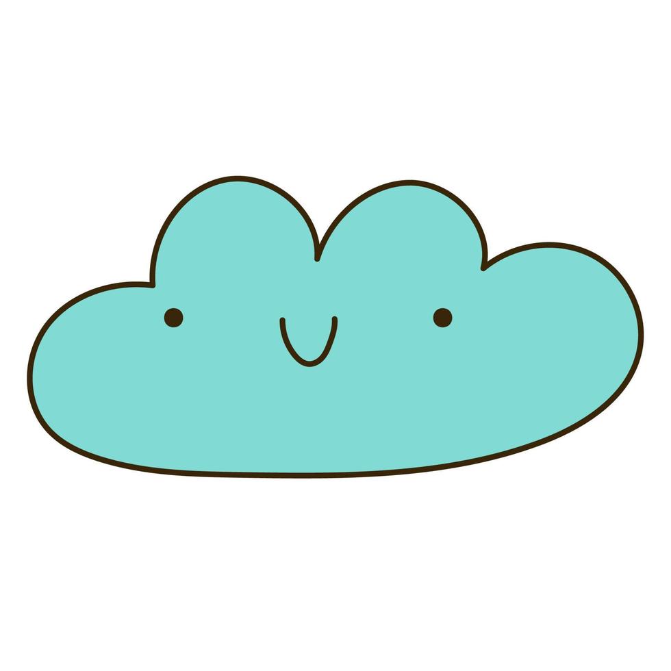 Cute cloud hand-drawn, doodle style, vector illustration