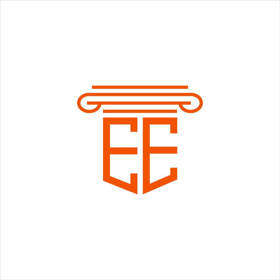 Diseño creativo del logotipo de la letra ee con gráfico vectorial vector