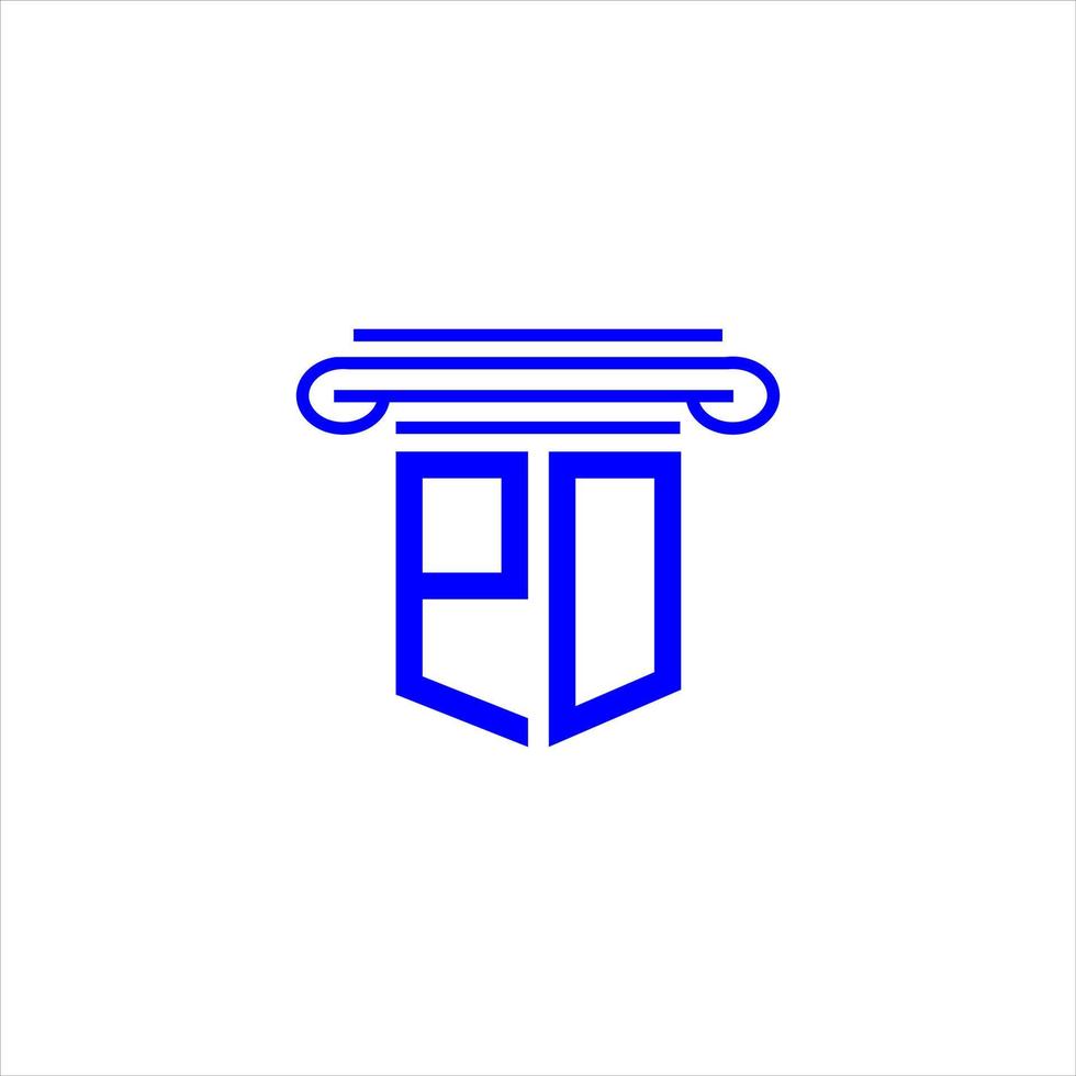 diseño creativo del logotipo de la letra pd con gráfico vectorial vector