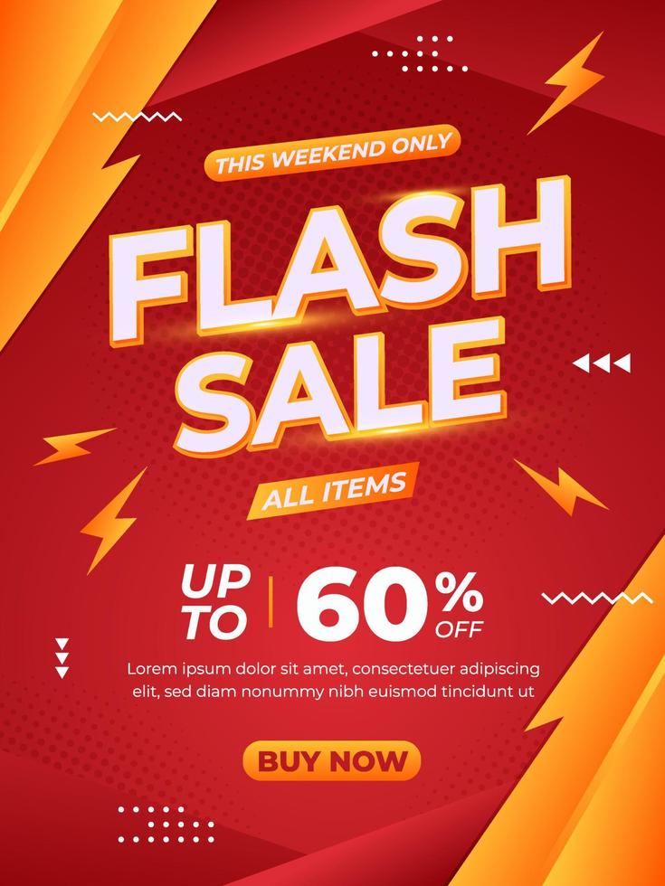 plantilla de póster de venta flash vector