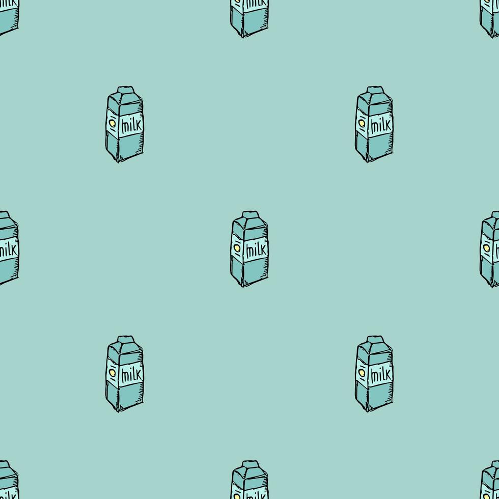 pattern with milk. vector doodle illustration with milk icon.  seamless milk pattern