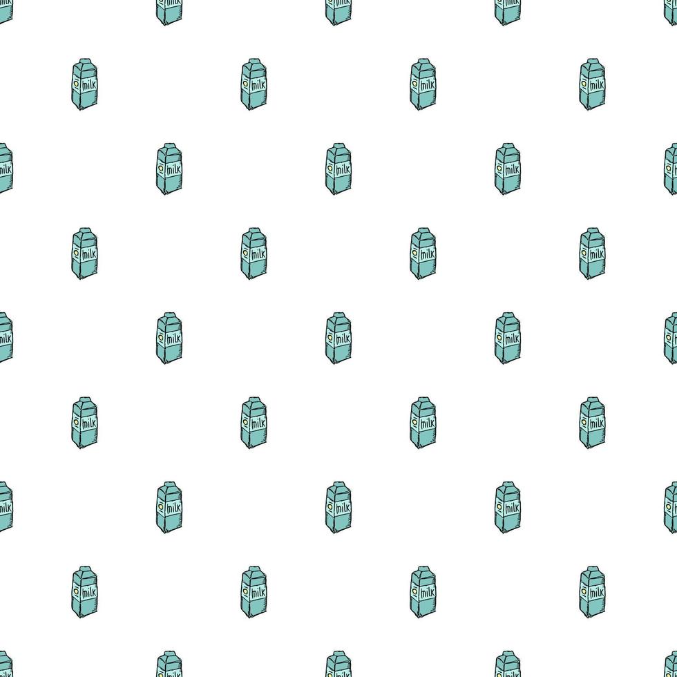 pattern with milk. vector doodle illustration with milk icon.  seamless milk pattern