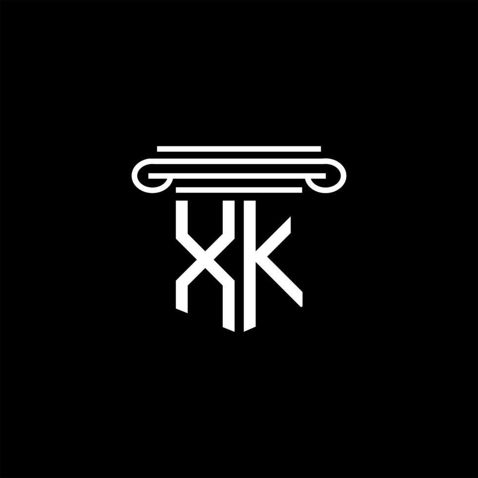 diseño creativo del logotipo de la letra xk con gráfico vectorial vector