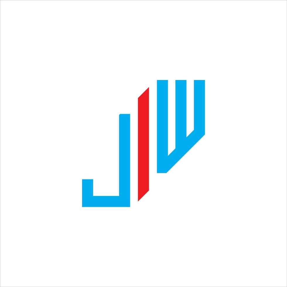 diseño creativo del logotipo de la letra jw con gráfico vectorial vector