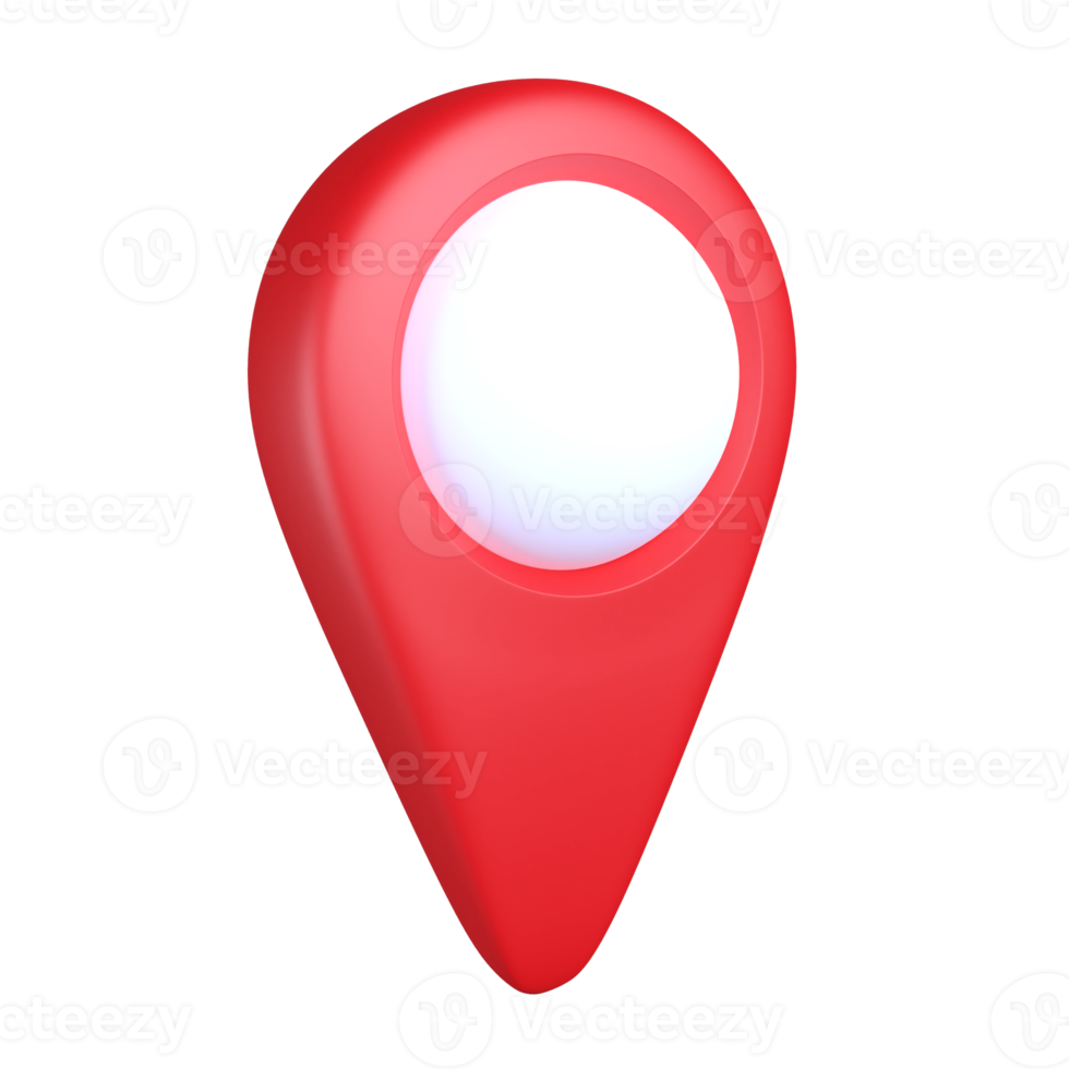 3D rendering map pointer side view for take location , 3D GPS concept png