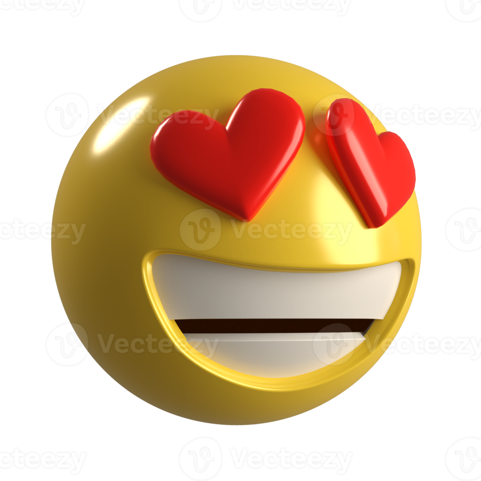 3D rendering smile emoji side view , 3D emoji icon png