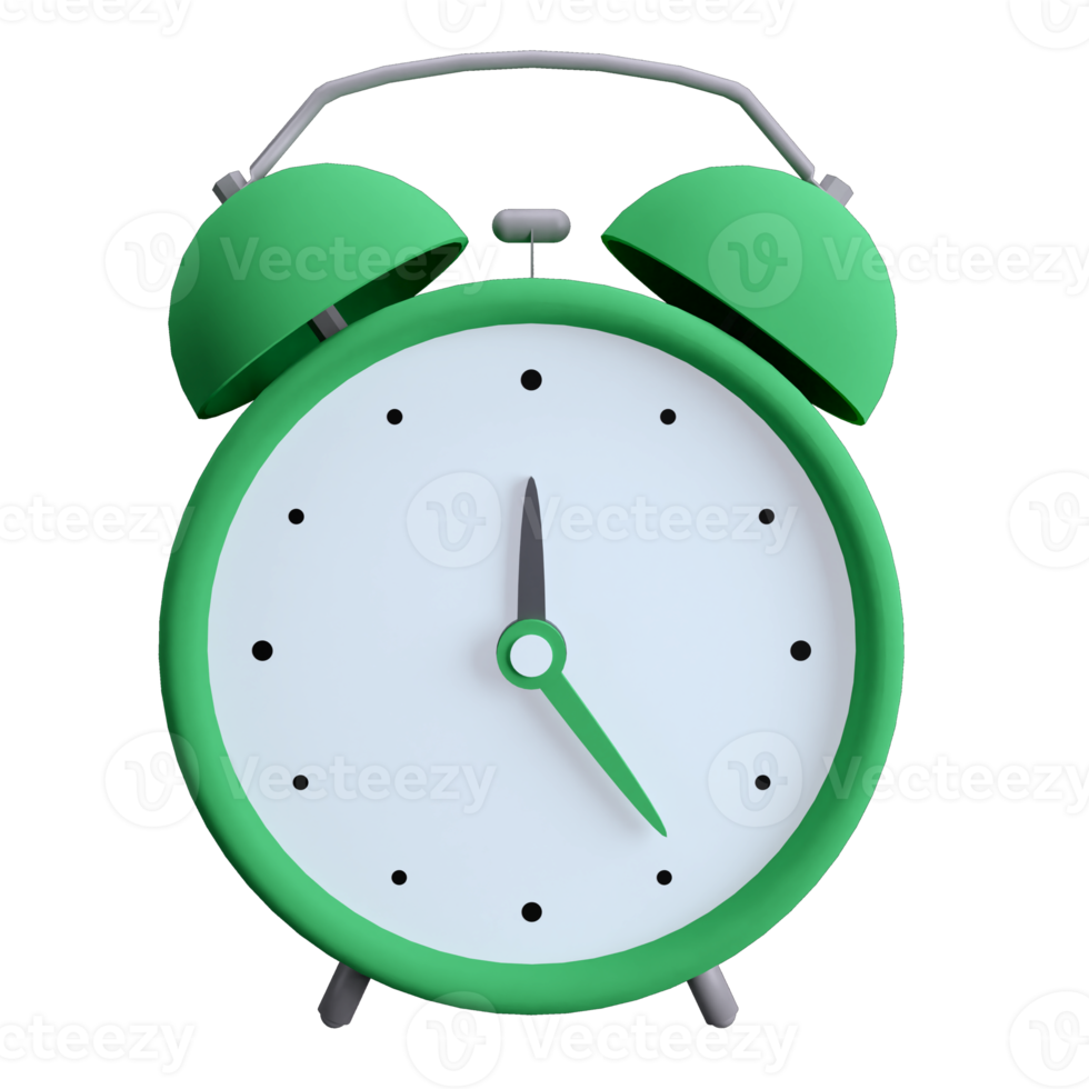 3D-Rendering grüne Uhr png