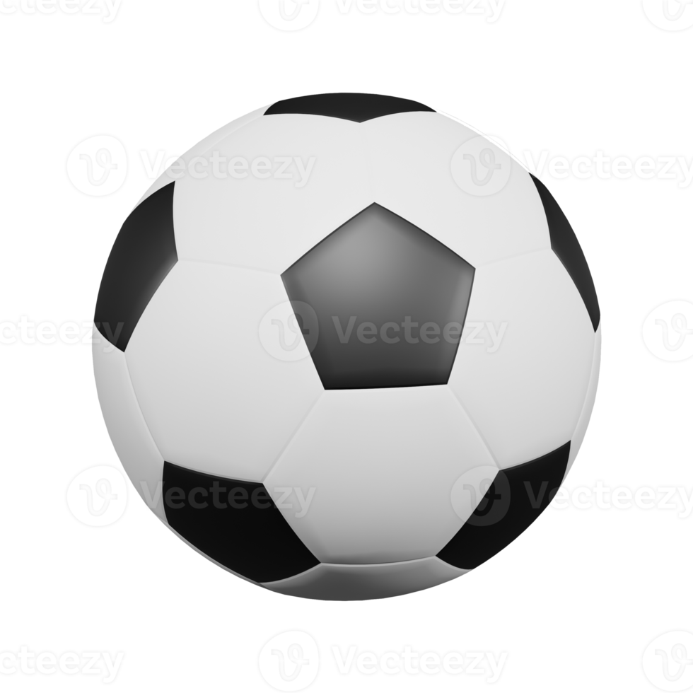 3D render football isolated on transparent background png