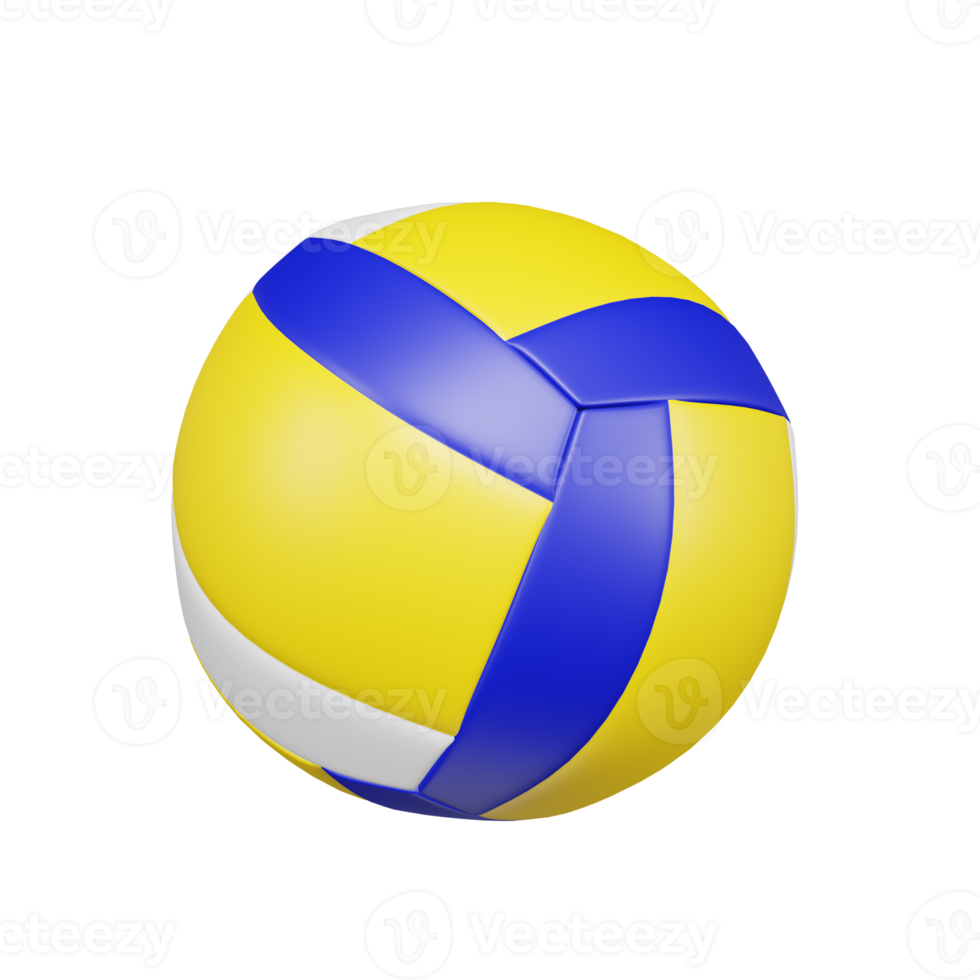 3D render volleyball isolated on transparent background png