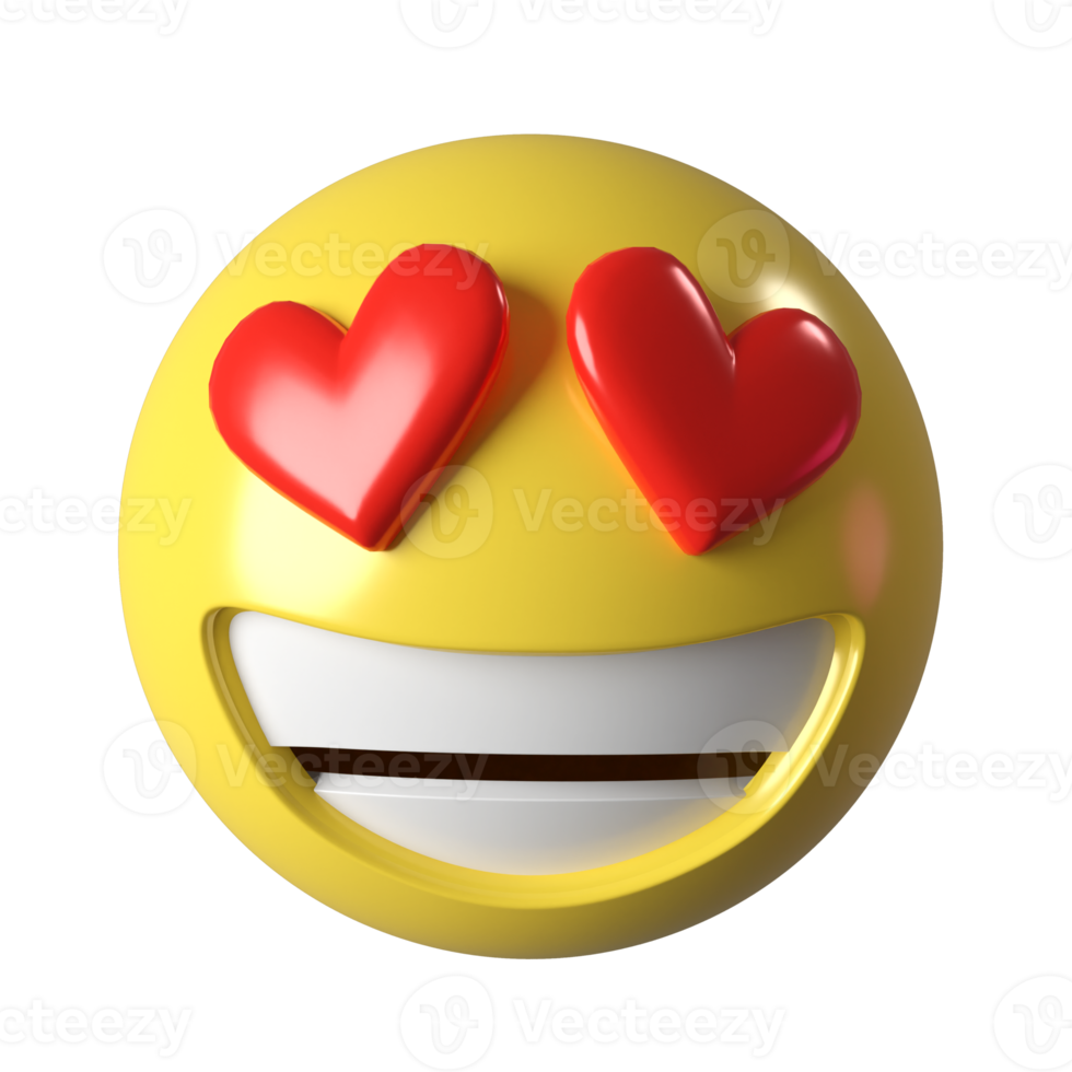 vue de face d'emoji de sourire de rendu 3d, icône d'emoji 3d png