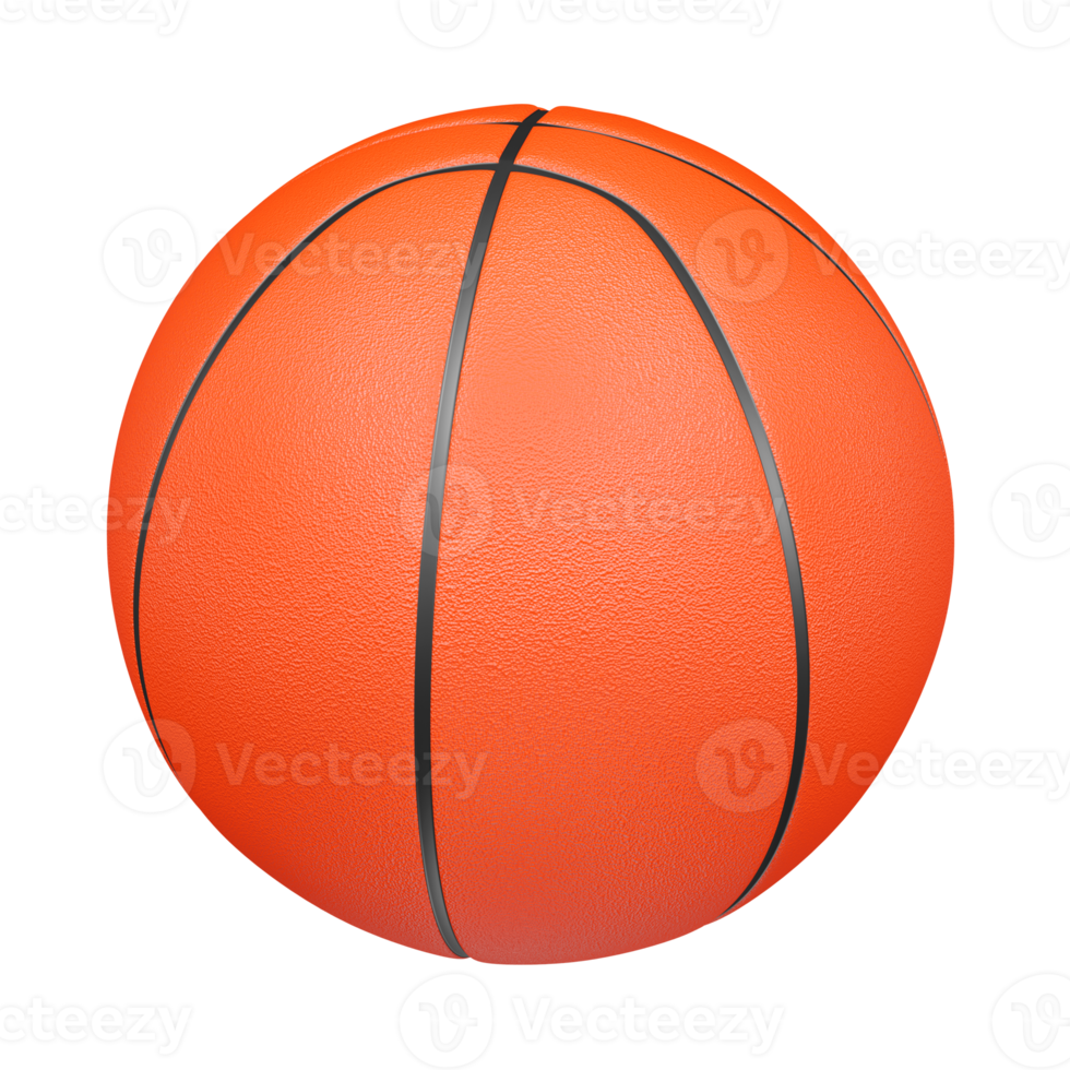 3D render basketball isolated on transparent background png