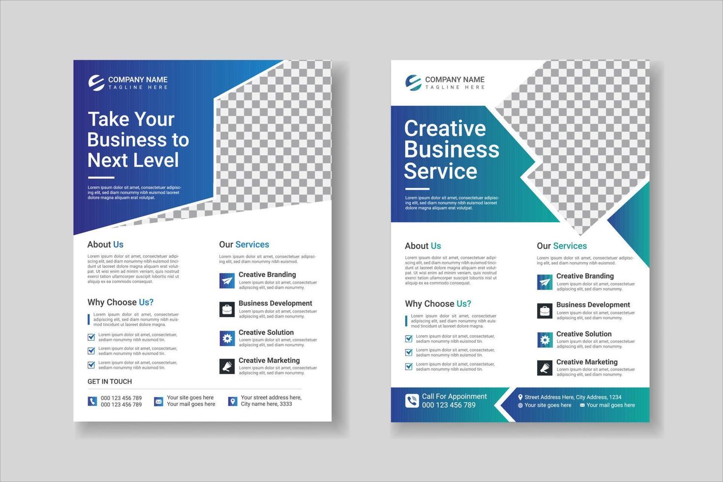 Corporate creative colorful business flyer template design set, abstract business flyer, vector template design or business poster template design