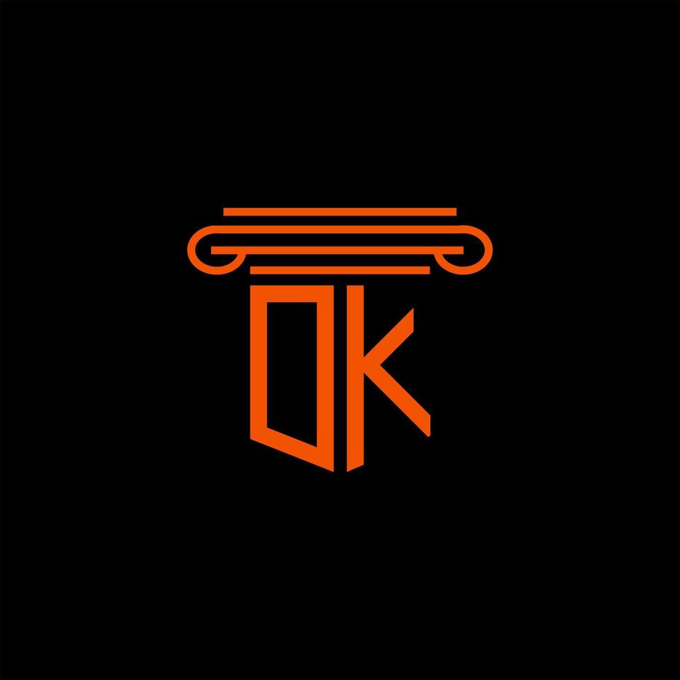 diseño creativo del logotipo de la letra dk con gráfico vectorial vector