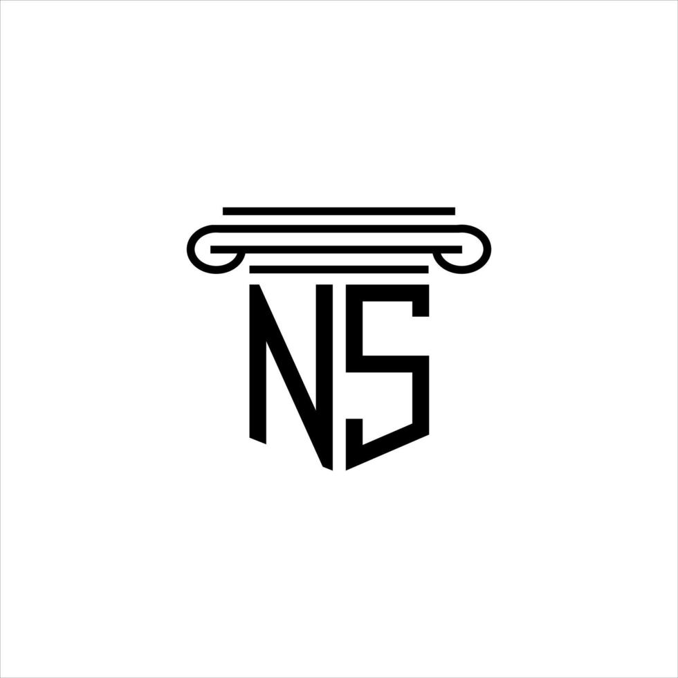 diseño creativo del logotipo de la letra ns con gráfico vectorial vector