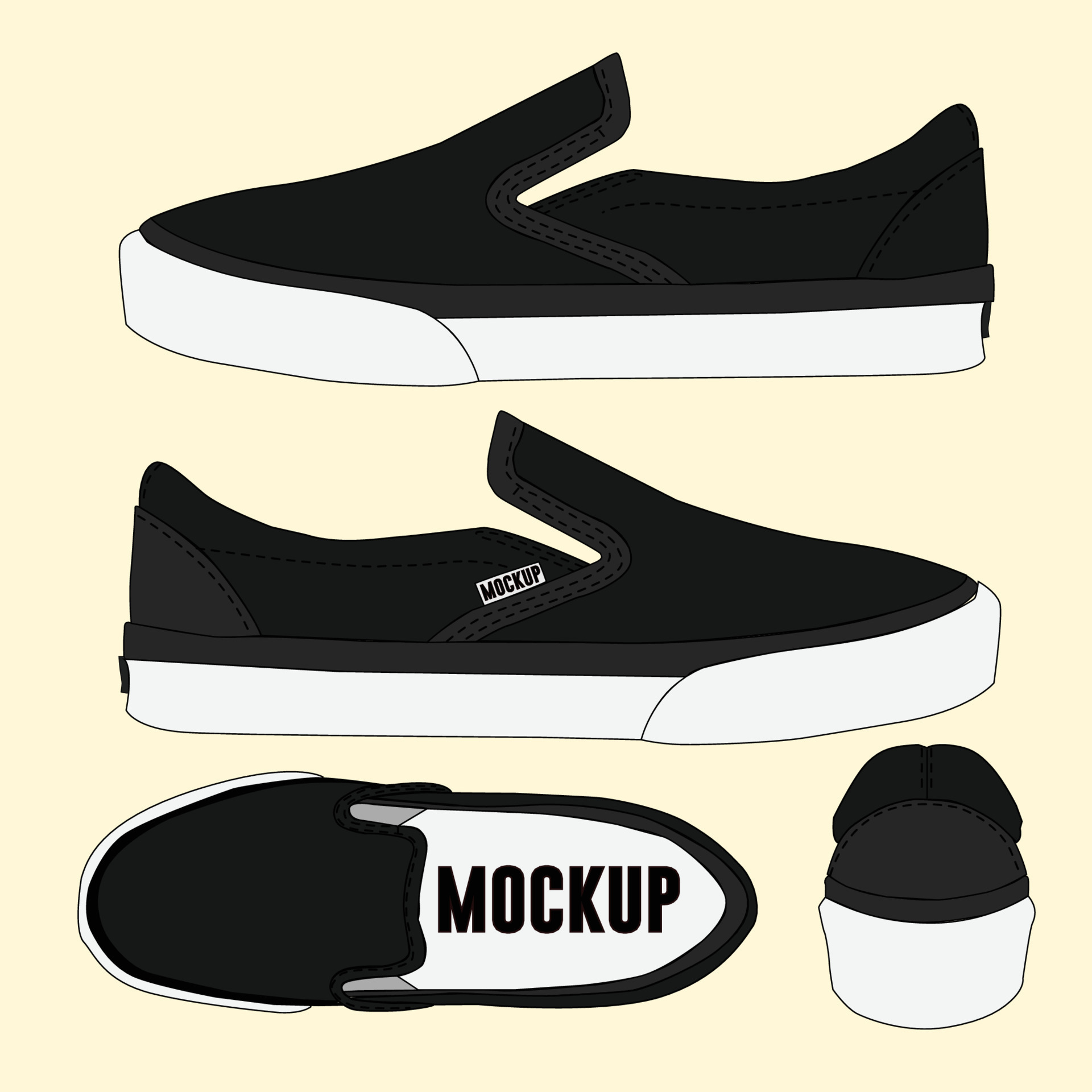 Shoes Mockup with Black Color 9358024 Vector Art at Vecteezy