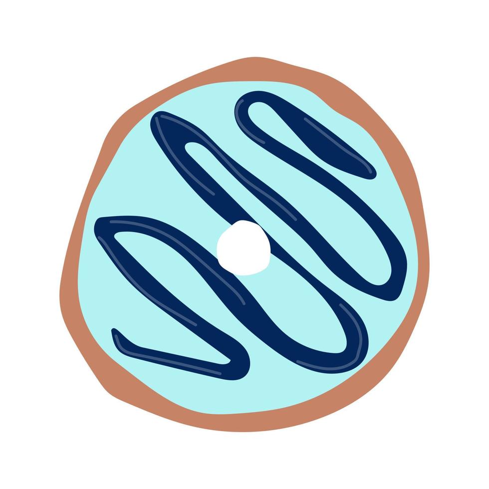 donut with blue icing donut icon, vector illustration.