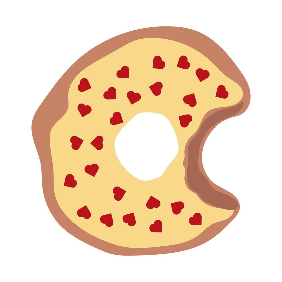 donut with yellow icing donut icon, vector illustration.