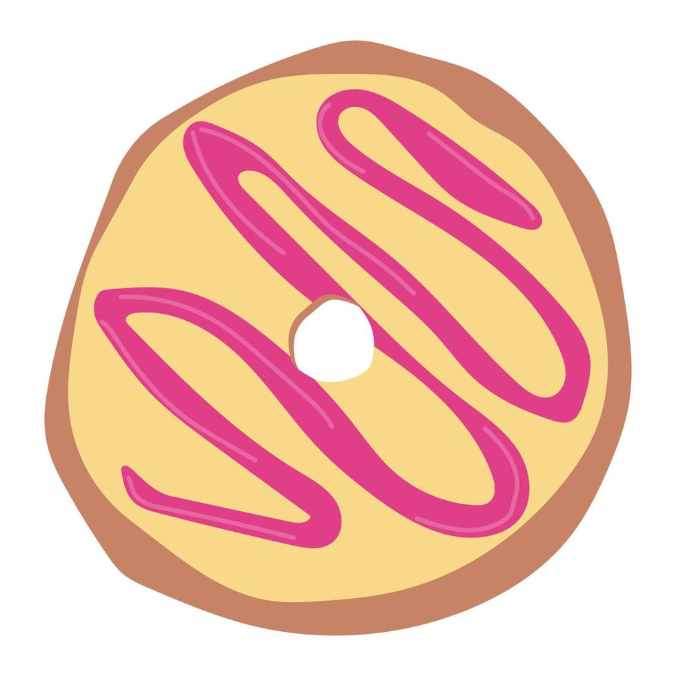 donut with yellow icing donut icon, vector illustration.