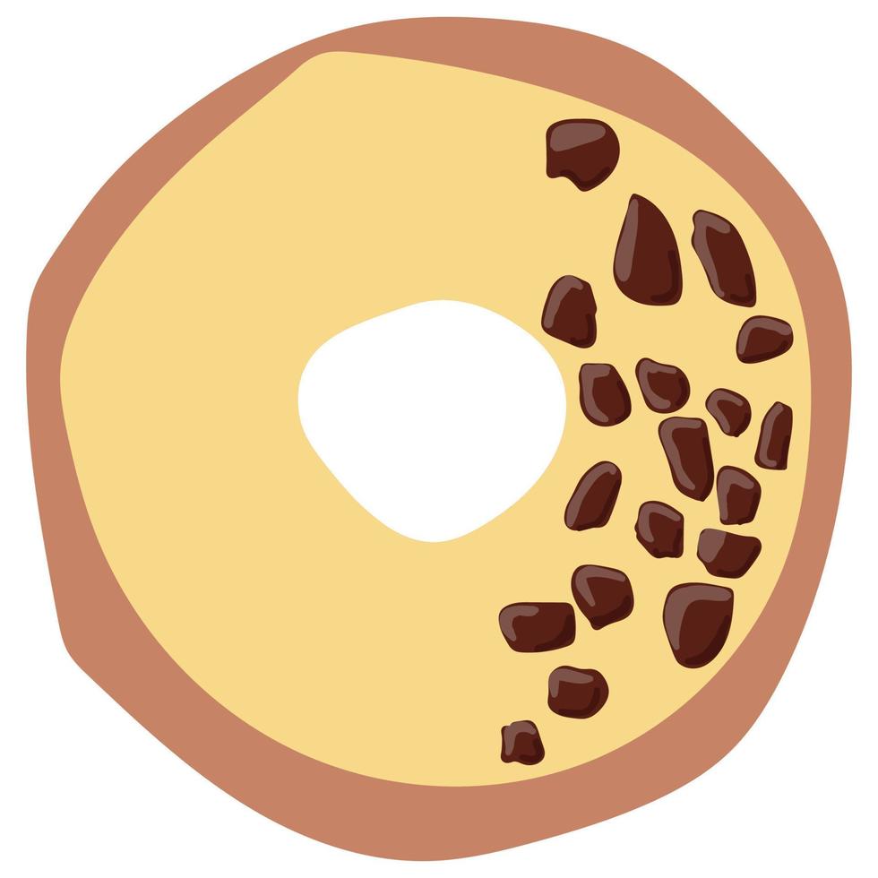 donut with yellow icing donut icon, vector illustration.