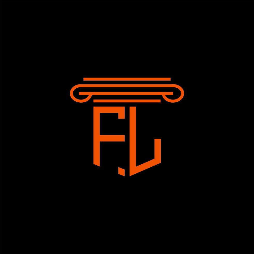 diseño creativo del logotipo de la letra fl con gráfico vectorial vector