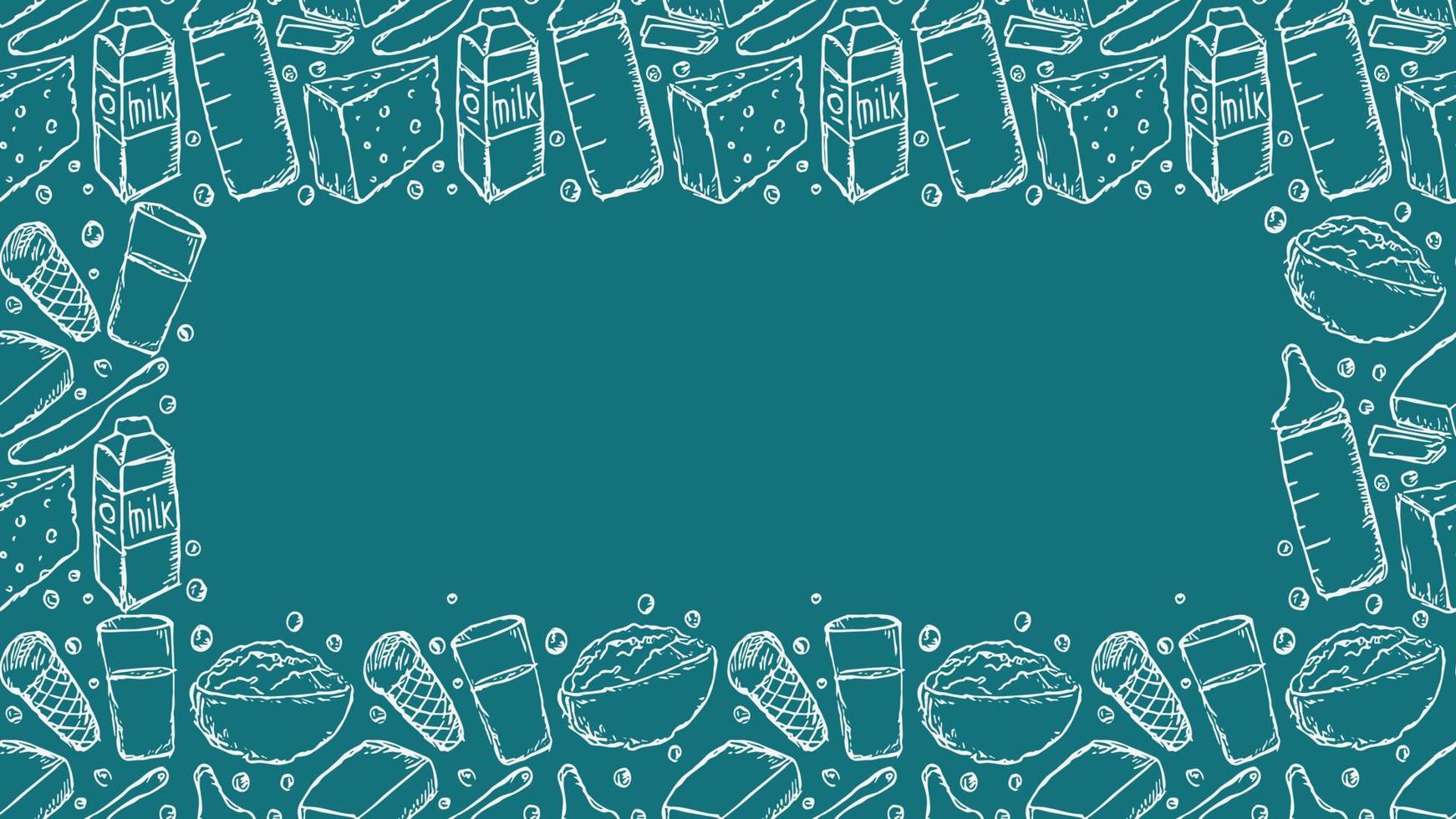 Horizontal milk food background with place for text vector