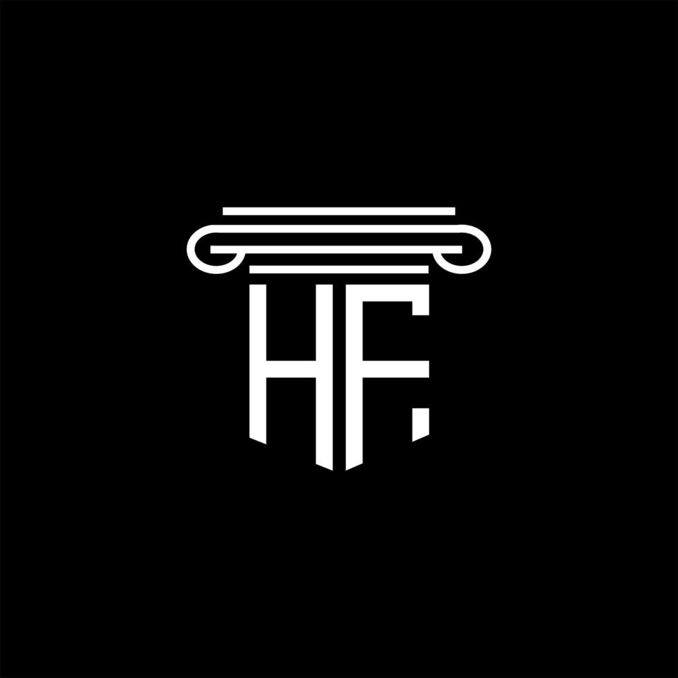 diseño creativo del logotipo de la letra hf con gráfico vectorial vector