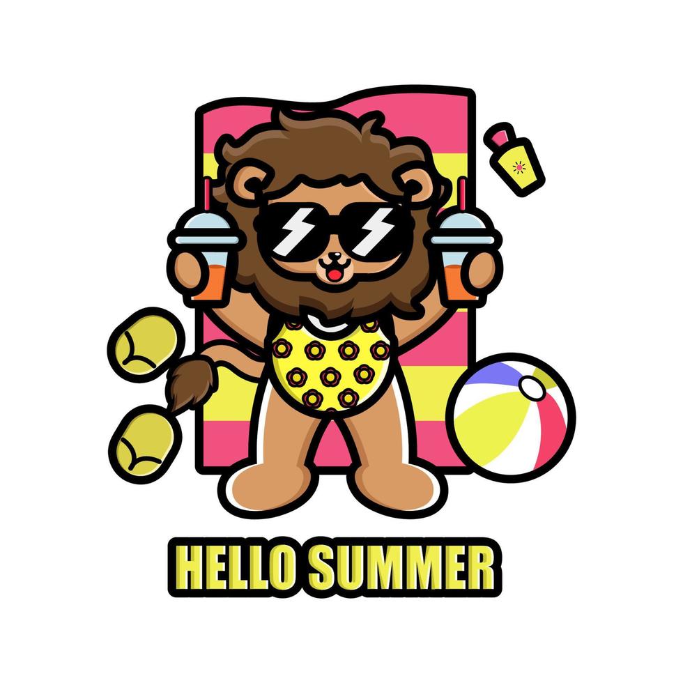 Cute lion  vector illustration