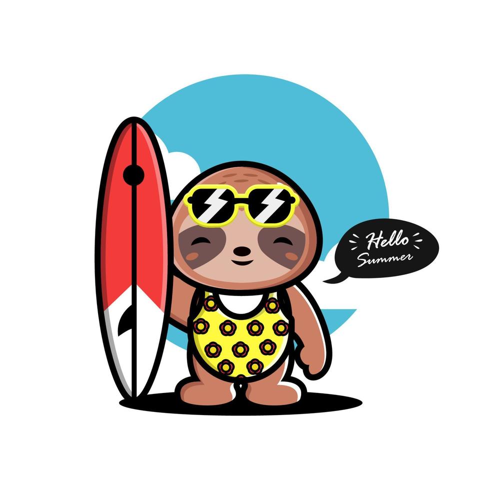 Cute sloth vector illustration