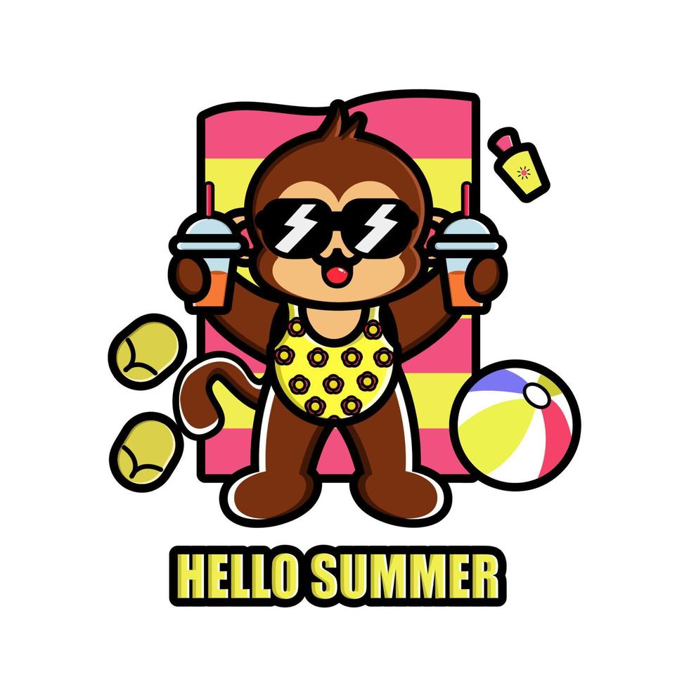 Cute monkey vector illustration