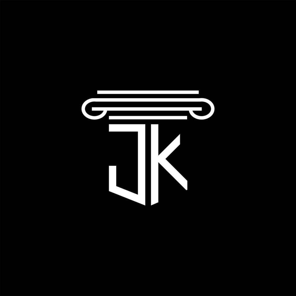 diseño creativo del logotipo de la letra jk con gráfico vectorial vector