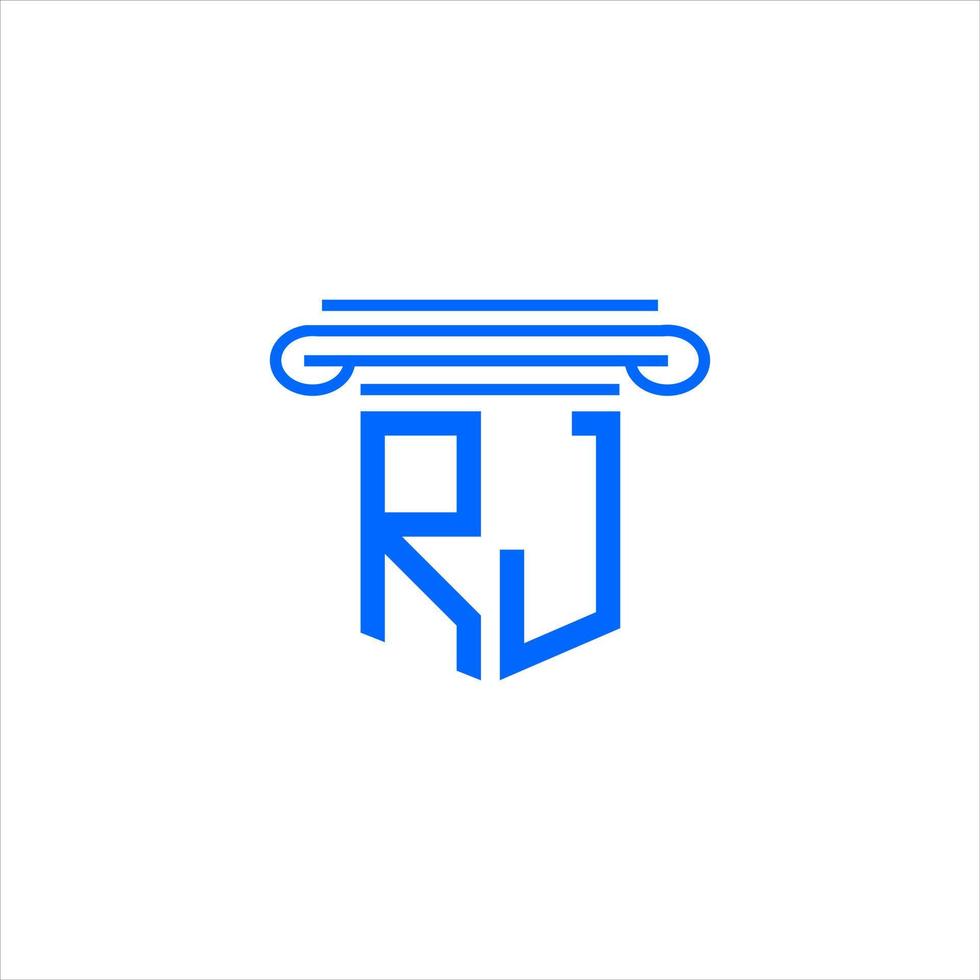 diseño creativo del logotipo de la letra rj con gráfico vectorial vector