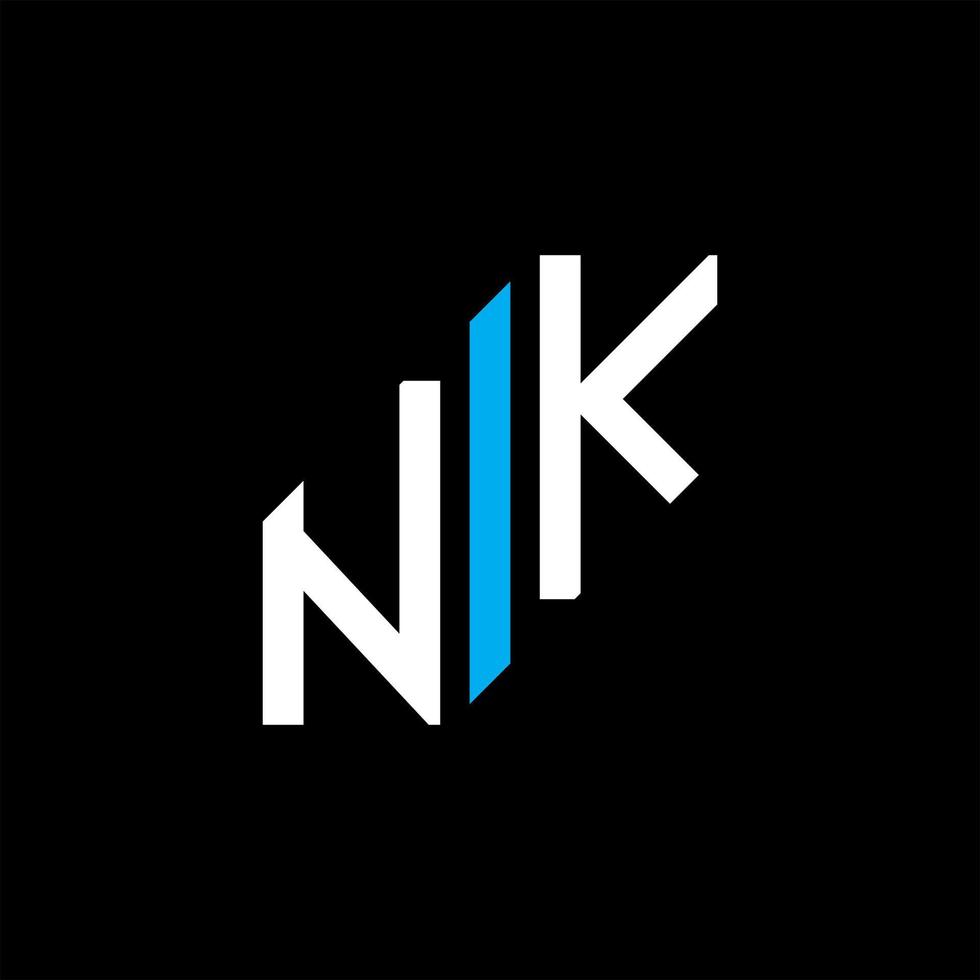 diseño creativo del logotipo de la letra nk con gráfico vectorial vector