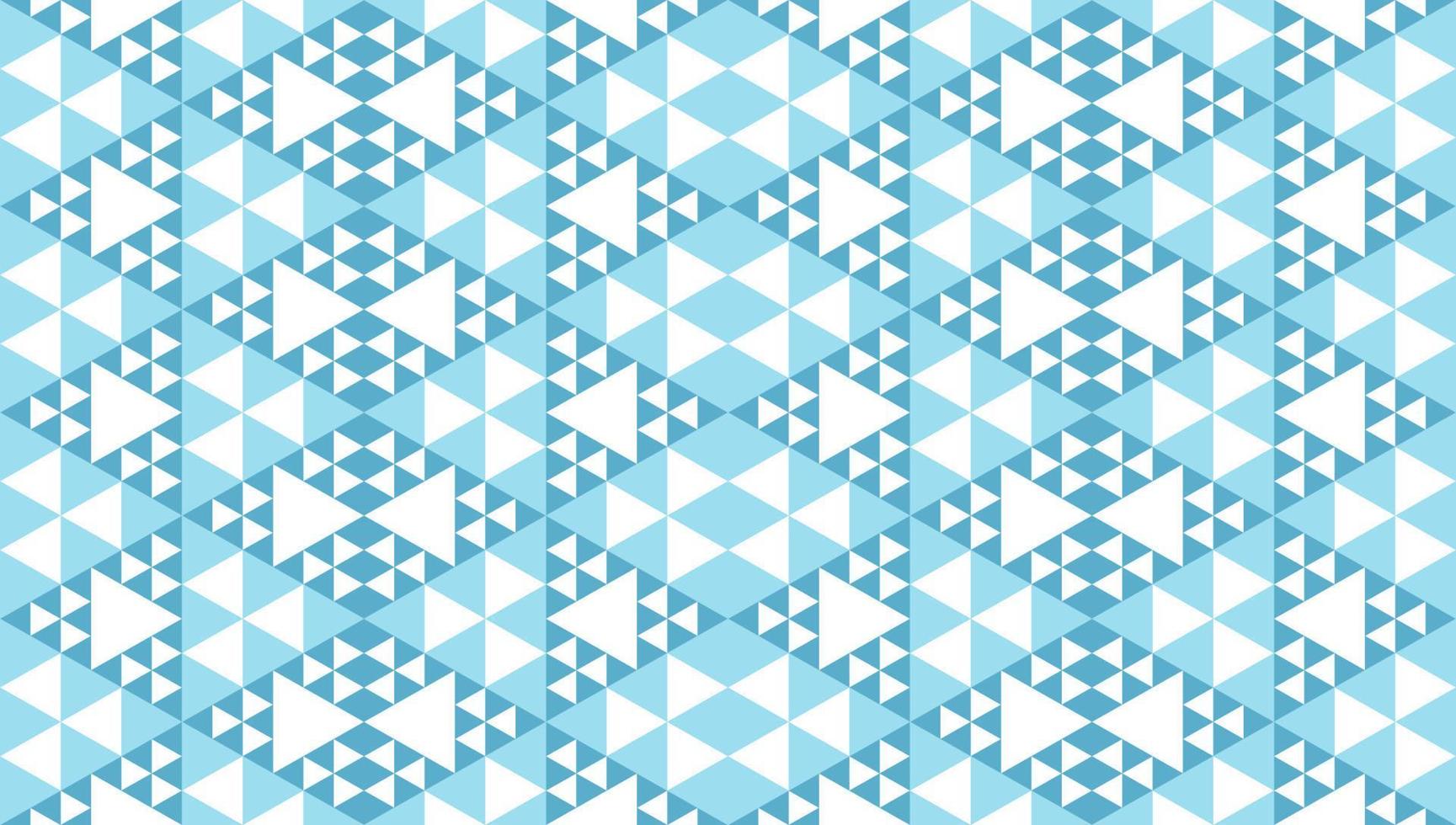Abstract Geometric Seamless Pattern Design Template. Polygonal Triangles Ornament. Triangular Shapes Wallpaper. Light Blue, Cyan, White Color Theme. vector