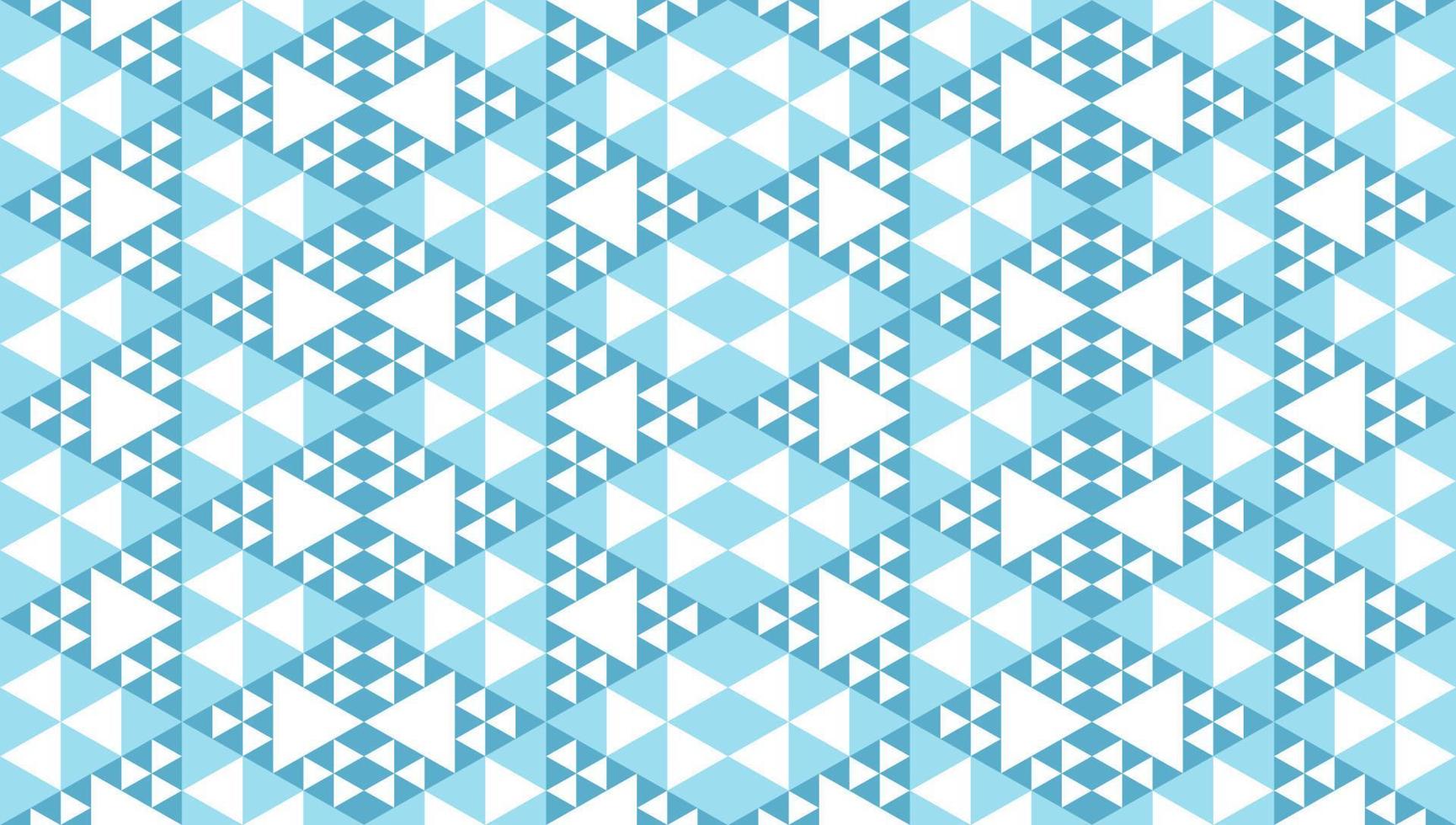 Abstract Geometric Seamless Pattern Design Template. Polygonal Triangles Ornament. Triangular Shapes Wallpaper. Light Blue, Cyan, White Color Theme. vector