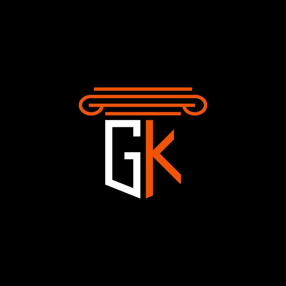 GK letter logo creative design with vector graphic