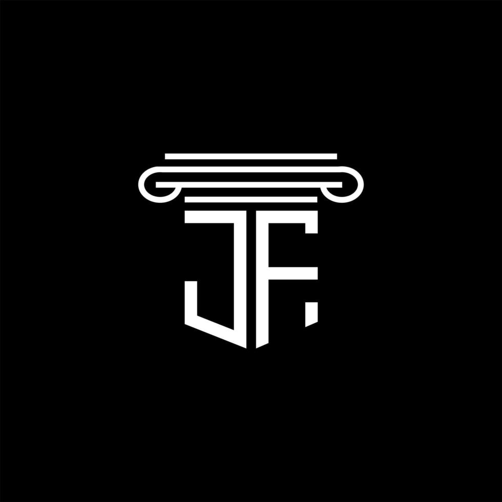 diseño creativo del logotipo de la letra jf con gráfico vectorial vector