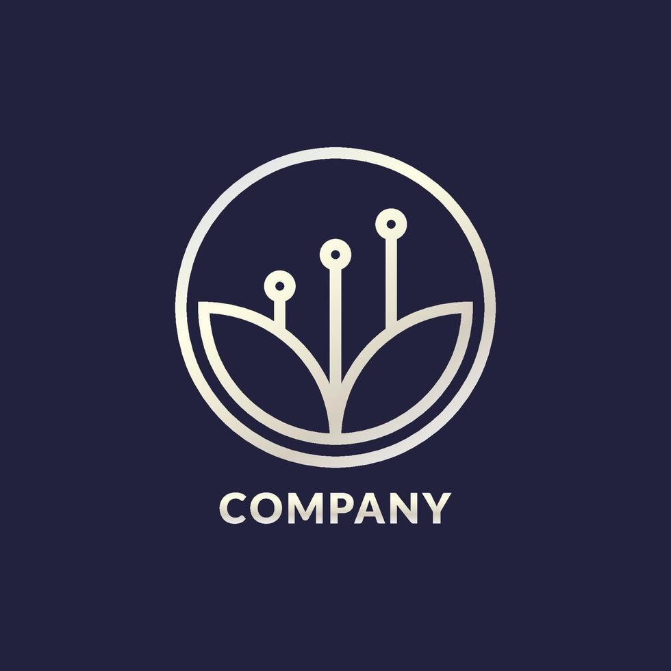 concepto de diseño de logotipo de ahorro consciente con forma de hoja de loto y pistilo de flores como un gráfico de barras dentro de un círculo. ilustra el mindfulness financiero holístico. apto para empresa de inversión, consultor, etc. vector