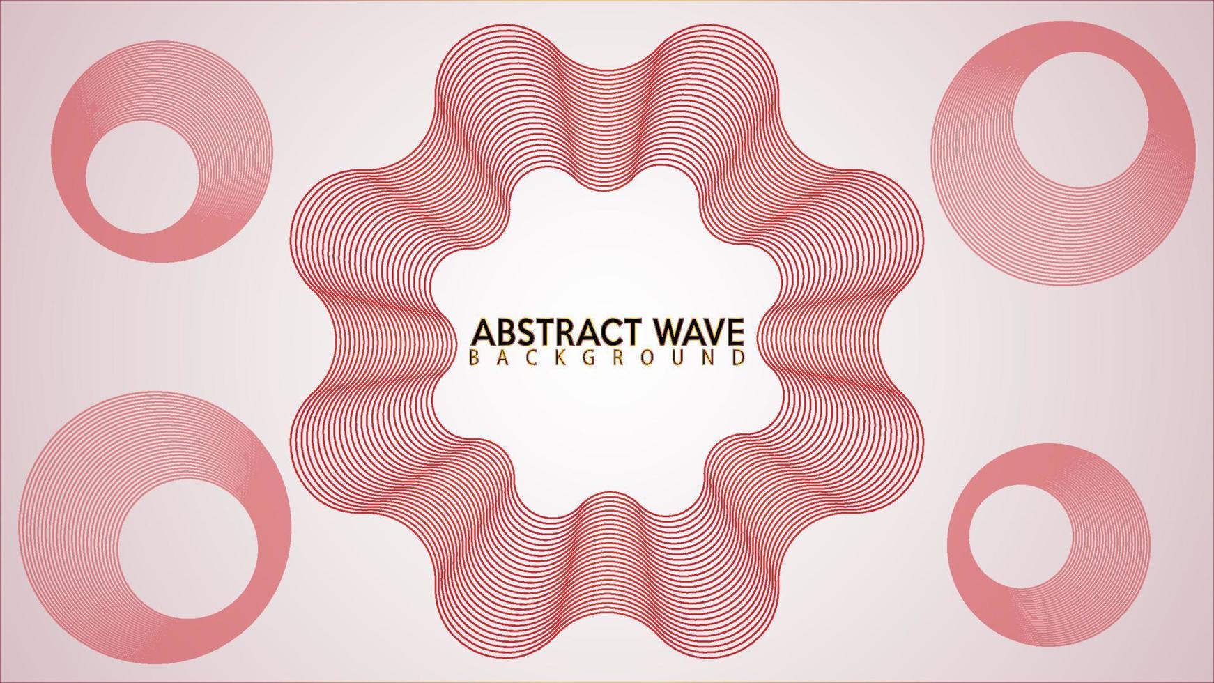 Circular Spectrum Audio Wave Design Vector, Abstract Wave Line Background Design Template, Ellipse, Red Orange, Pink, Brown vector