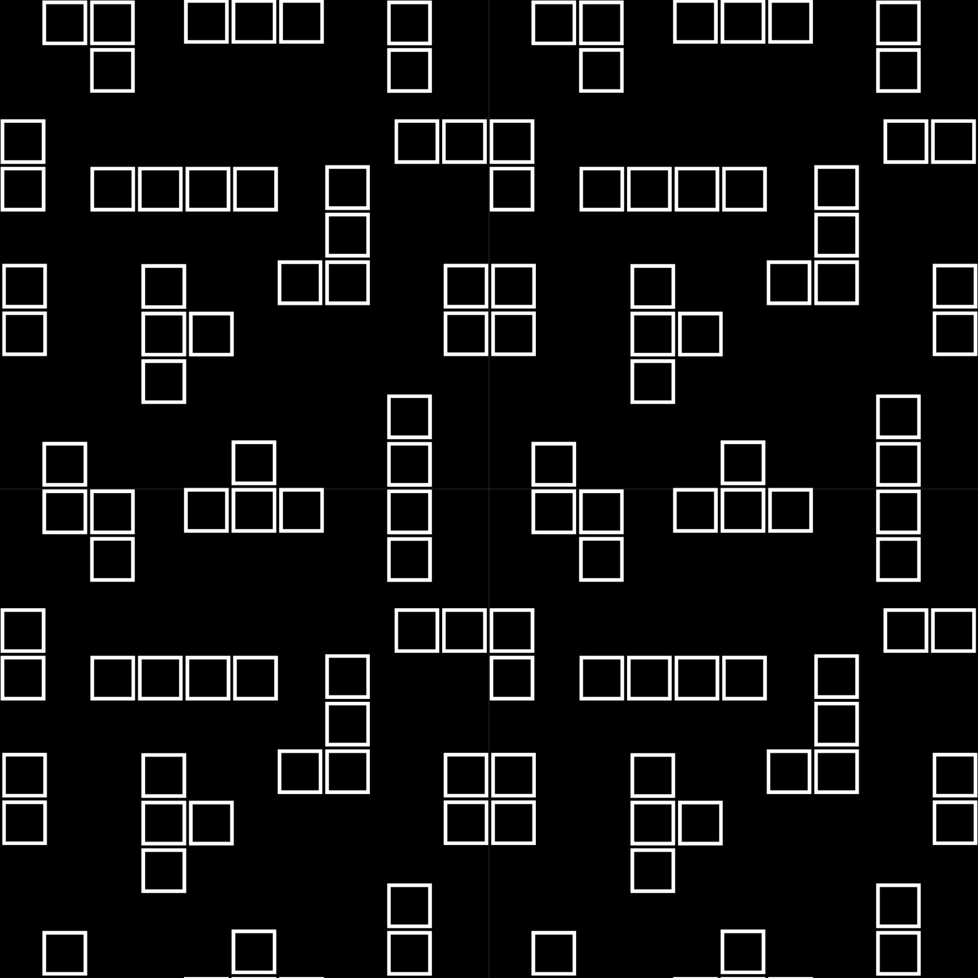 Monochrome Tetris Shape Vector Illustration. Seamless Pattern Design Template. Black and White