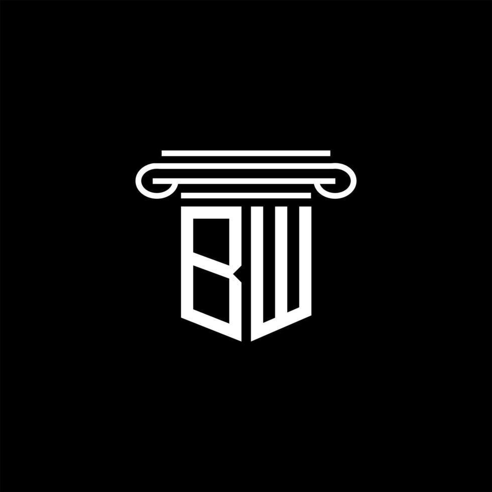 BW letter logo creative design with vector graphic