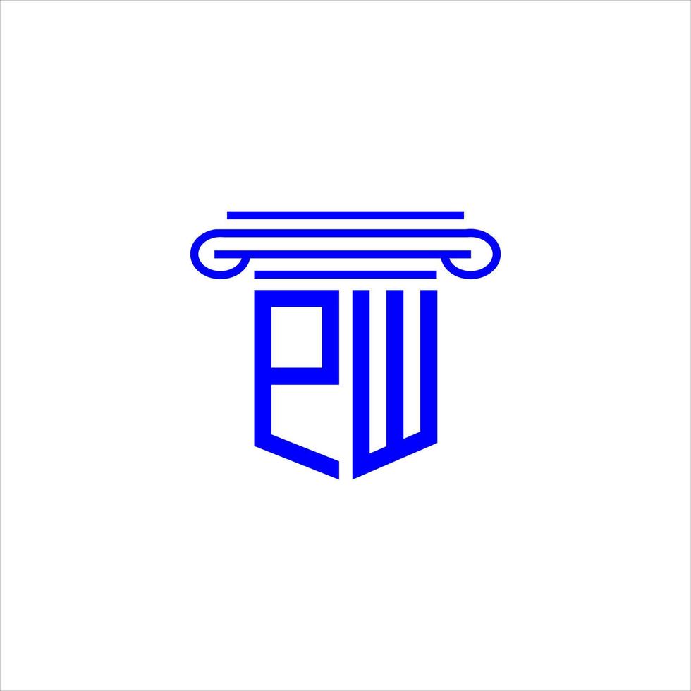PW letter logo creative design with vector graphic