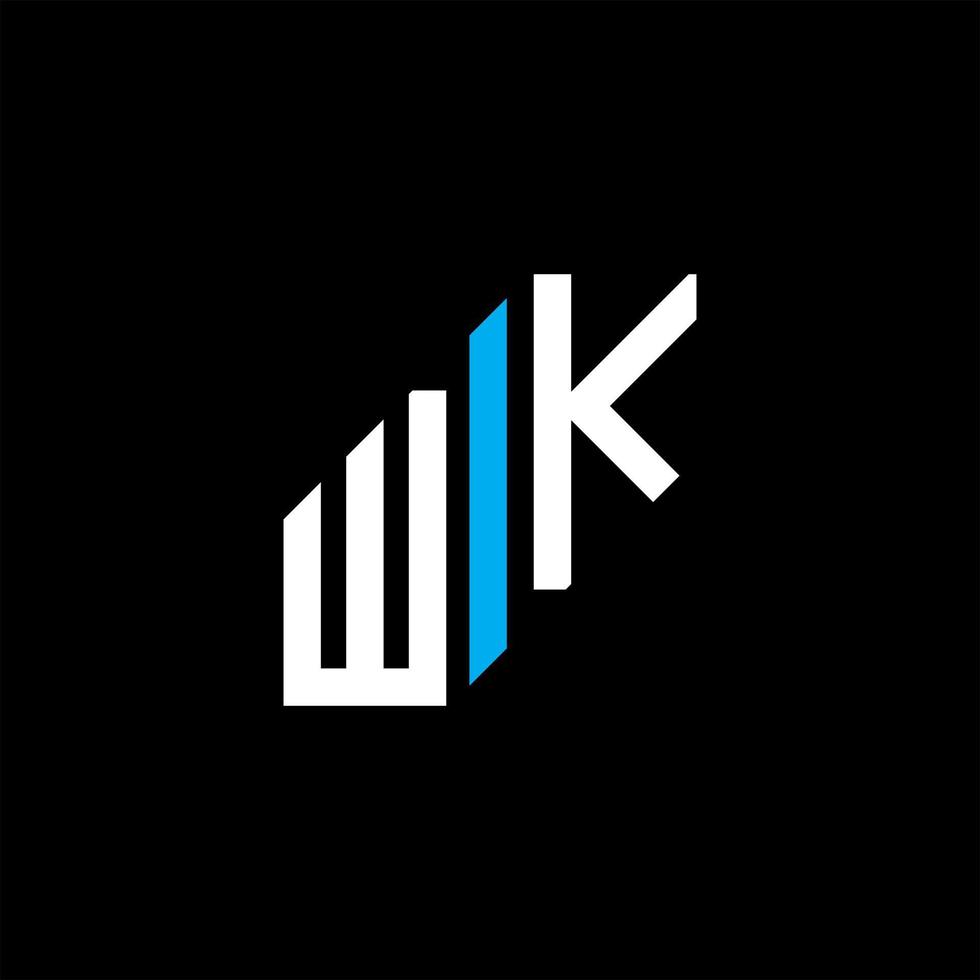 diseño creativo del logotipo de la letra wk con gráfico vectorial vector