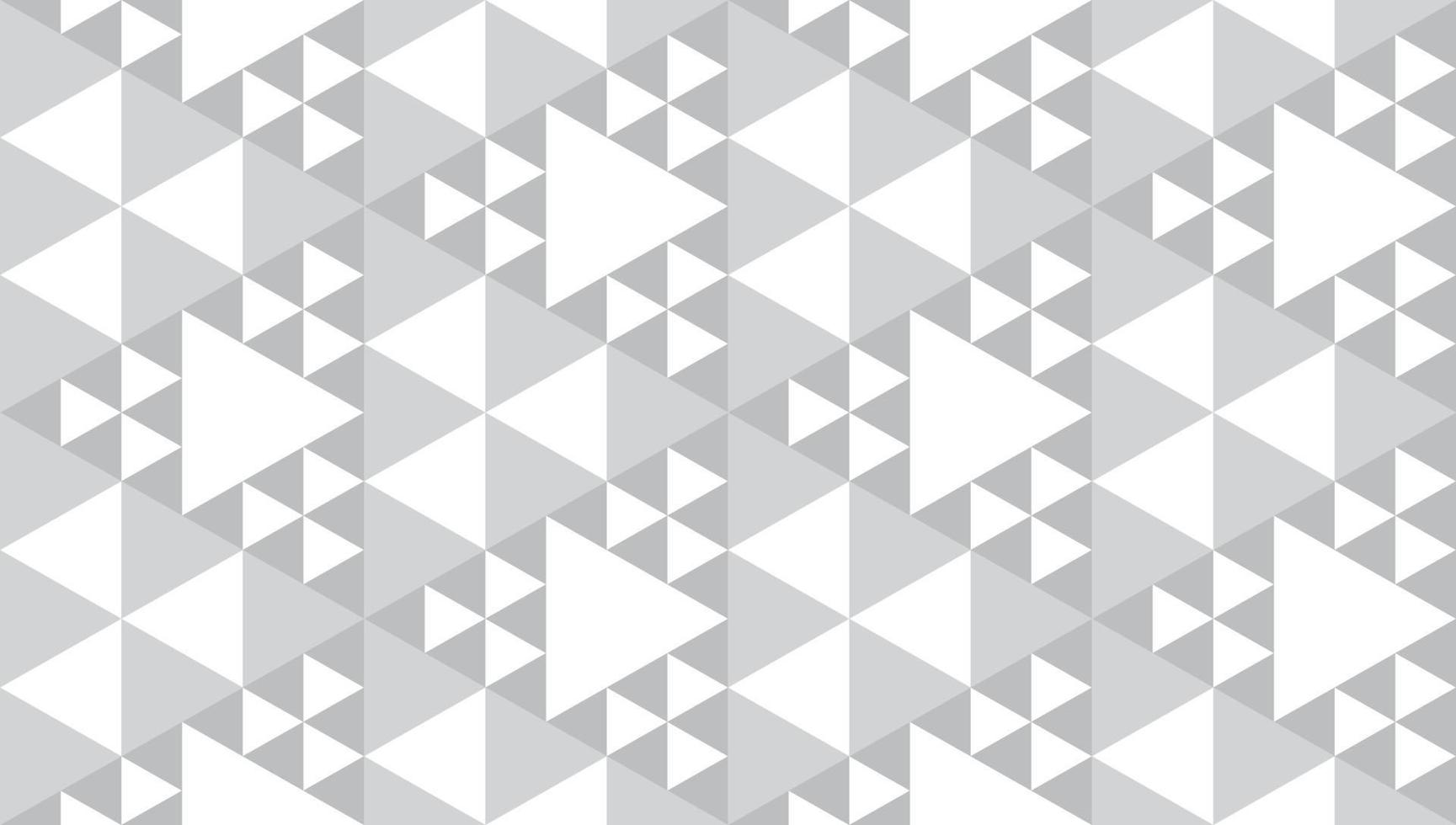 Abstract Monochrome Polygonal Triangles Ornament. Triangular Shapes Wallpaper. Geometric Seamless Pattern Design Template. White Gray Color Theme. vector
